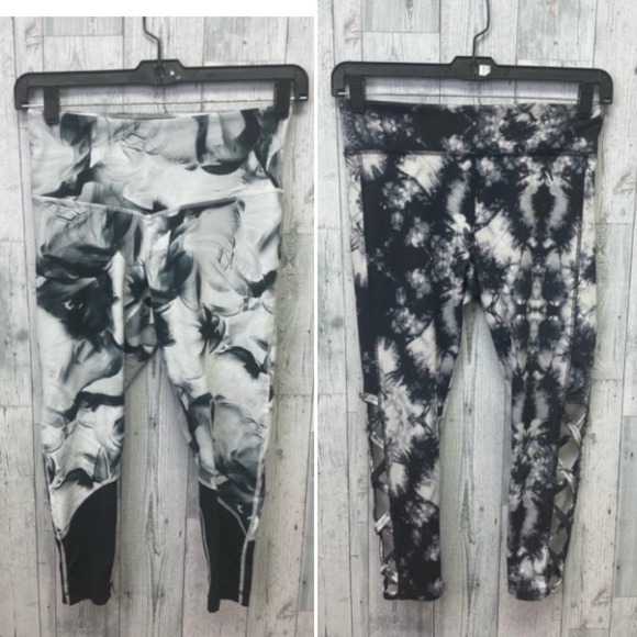 Lot of 2 Vogo Athletica & Zella Medium Stretch Polyester Athletic Ankle Leggings - Picture 1 of 13